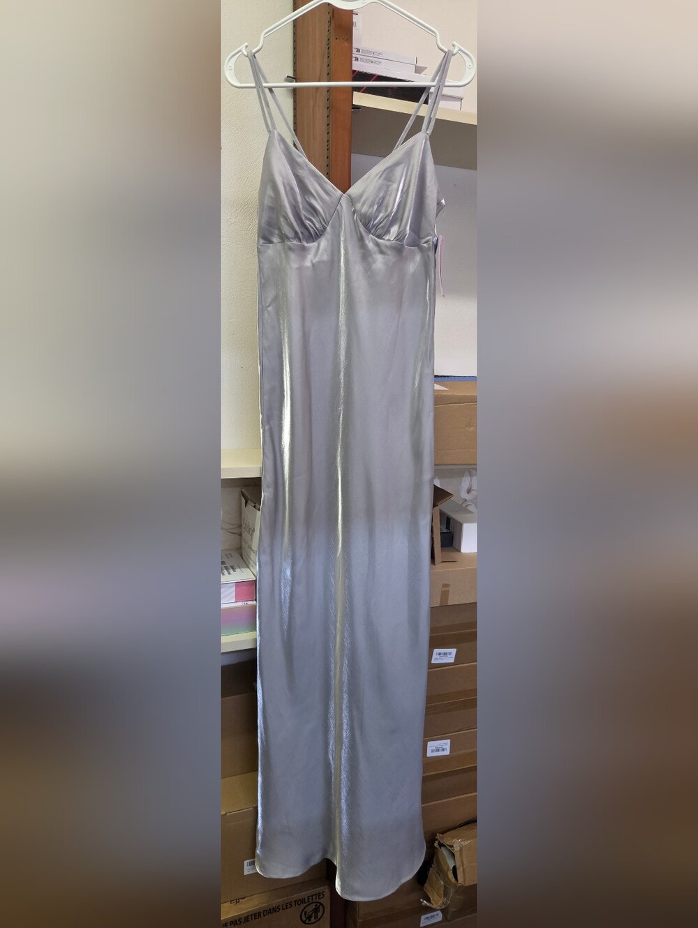 wild fable Silver Satin Slip Dress